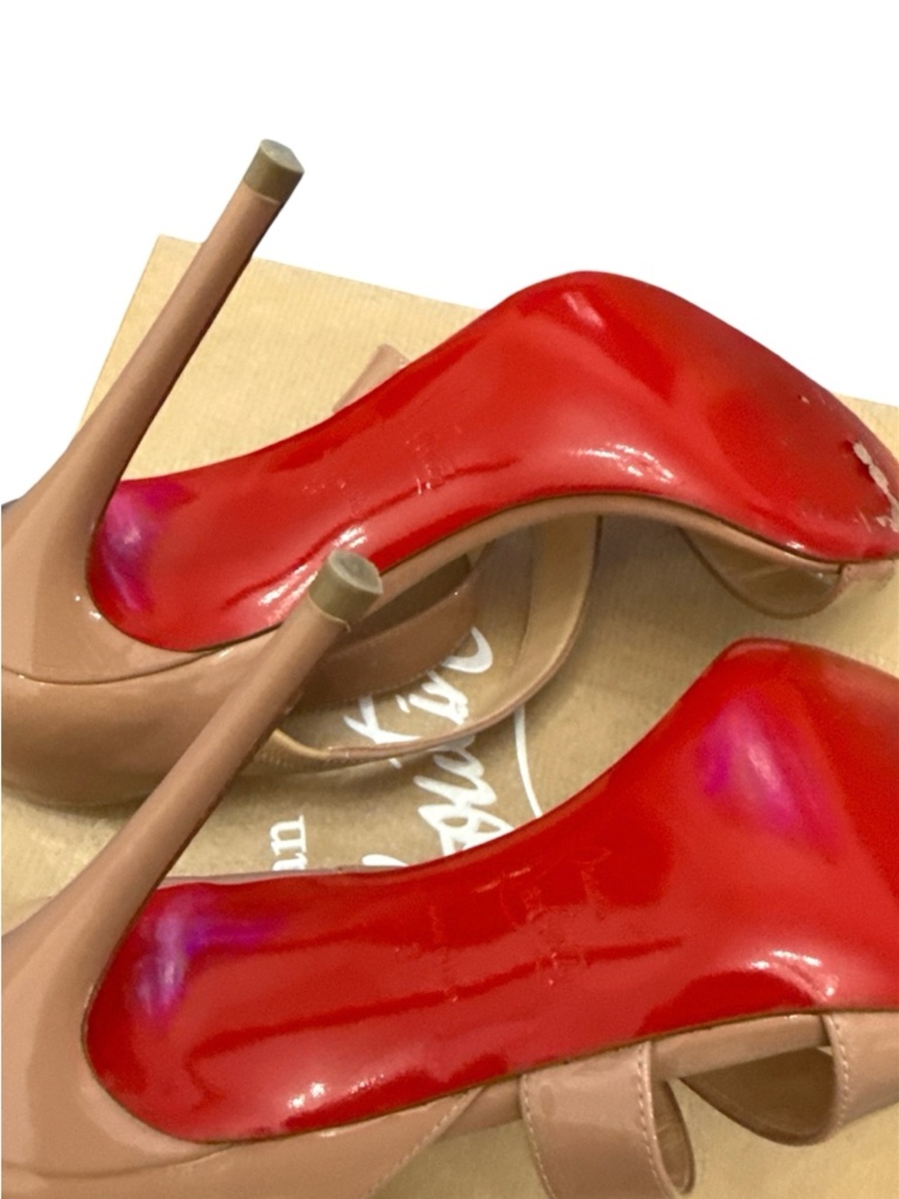 LOUBOUTIN WORLD COPINE 100 PARENT-NUDE-SIZE 37-Excellent Condition - Picture 5 of 7
